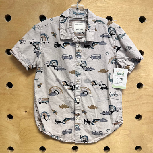 Neautrals Rainbows/Cars Button Up