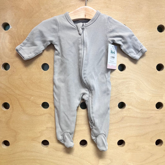 Organic Grey 2-Way Zip Footies