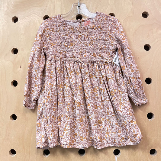 Tan Smocked Mushies Dress