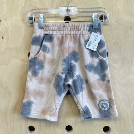 Grey + Tan Tie Dyed Soft Shorts