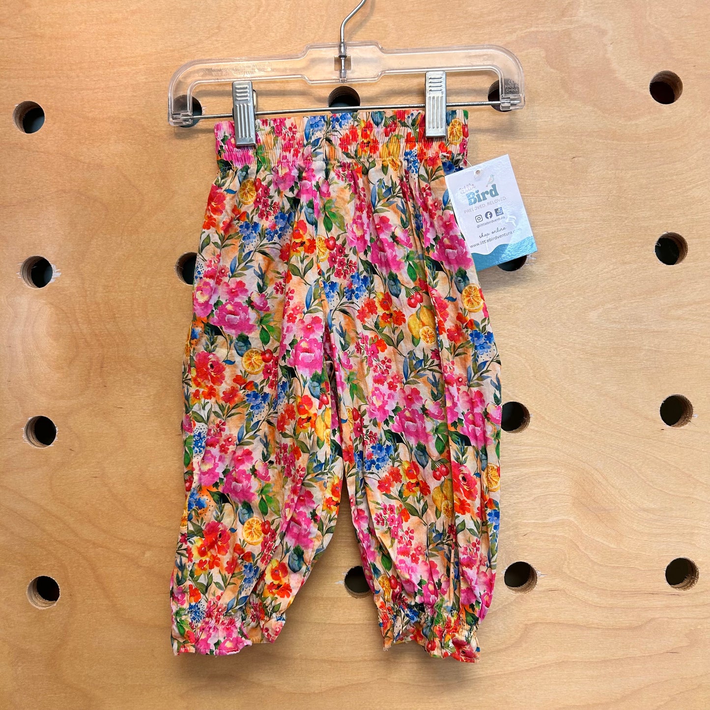 Yellow Floral Linen Soft Pants