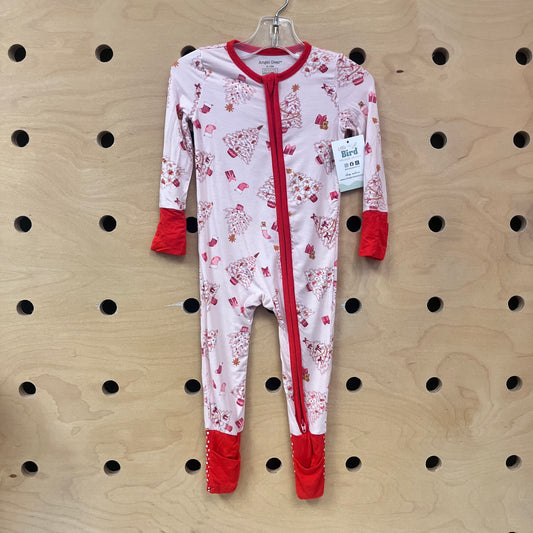 Pink Christmas Tree Bamboo Zippy