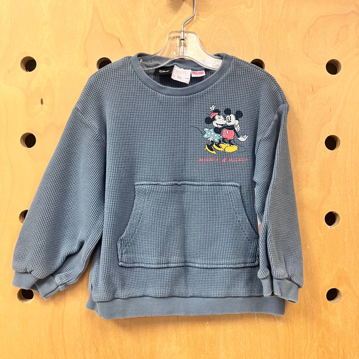 Blue Mickey & Minnie Waffle Knit Pullover