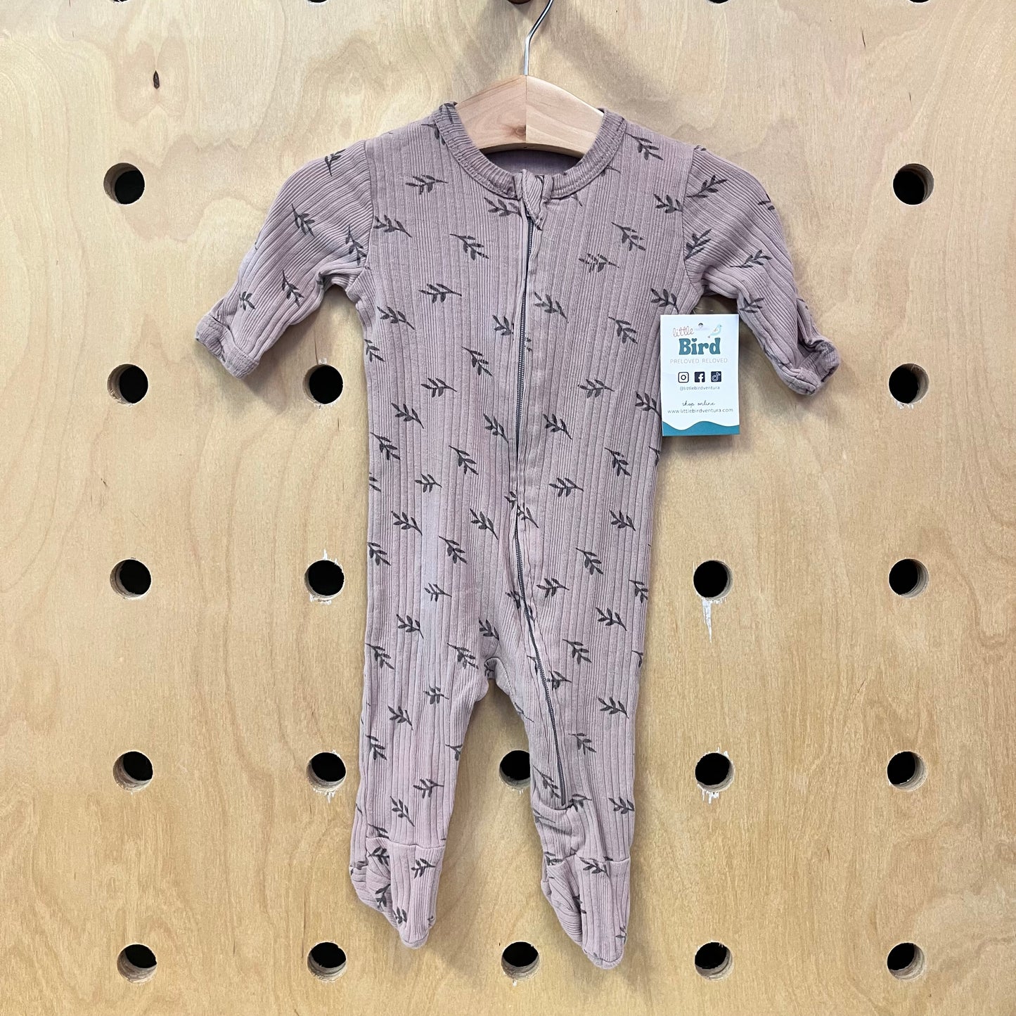 Dusty Lavender Organic Floral Zippy