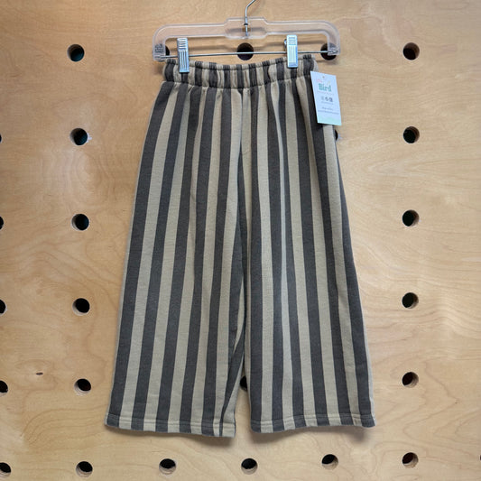 Cream/Brown Striped Wide Leg Pants