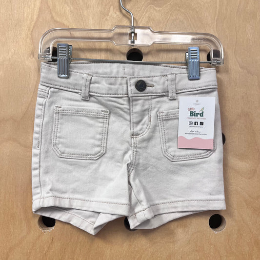 Cream Denim Shorts