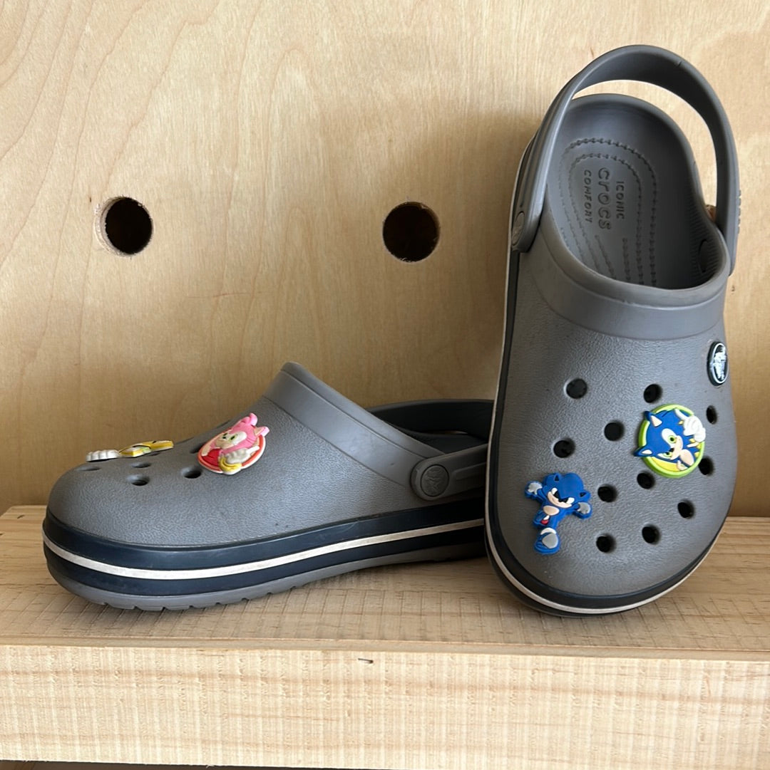 Grey Clogs w/ Sonic Jibbitz
