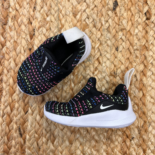 Colorful Black Knit Slip Ons