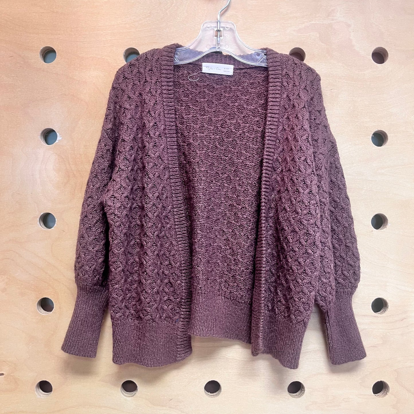 Brown Open Knit Cardigan