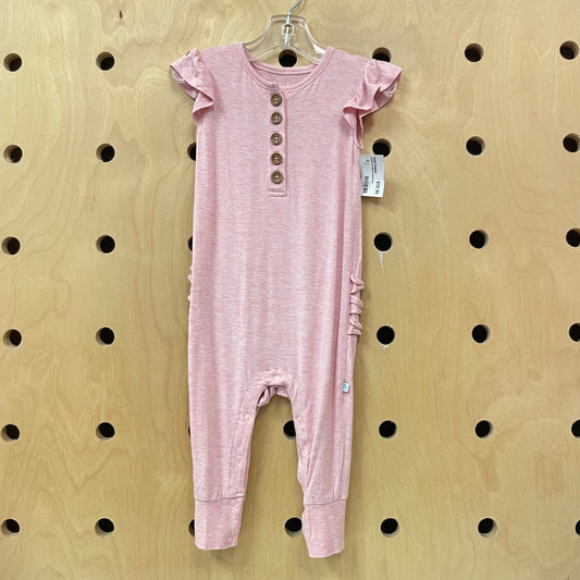 Heather Pink Bamboo Snap Romper