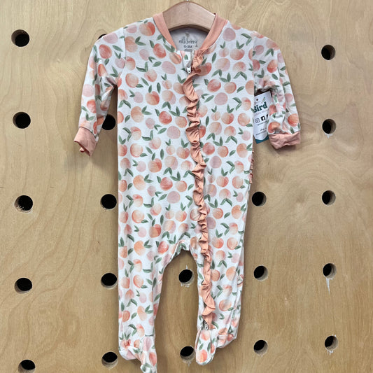 Ruffle Back Bamboo Peaches Footies