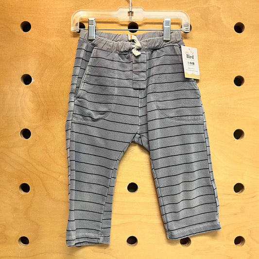 Blue Striped Drawstring Soft Pants
