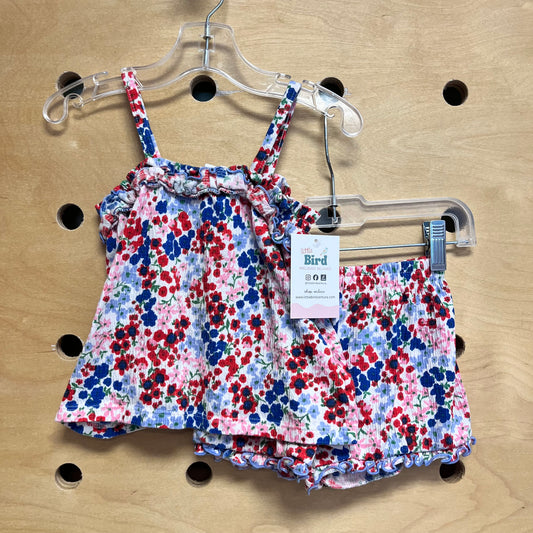 Red/Blue Floral Outfit