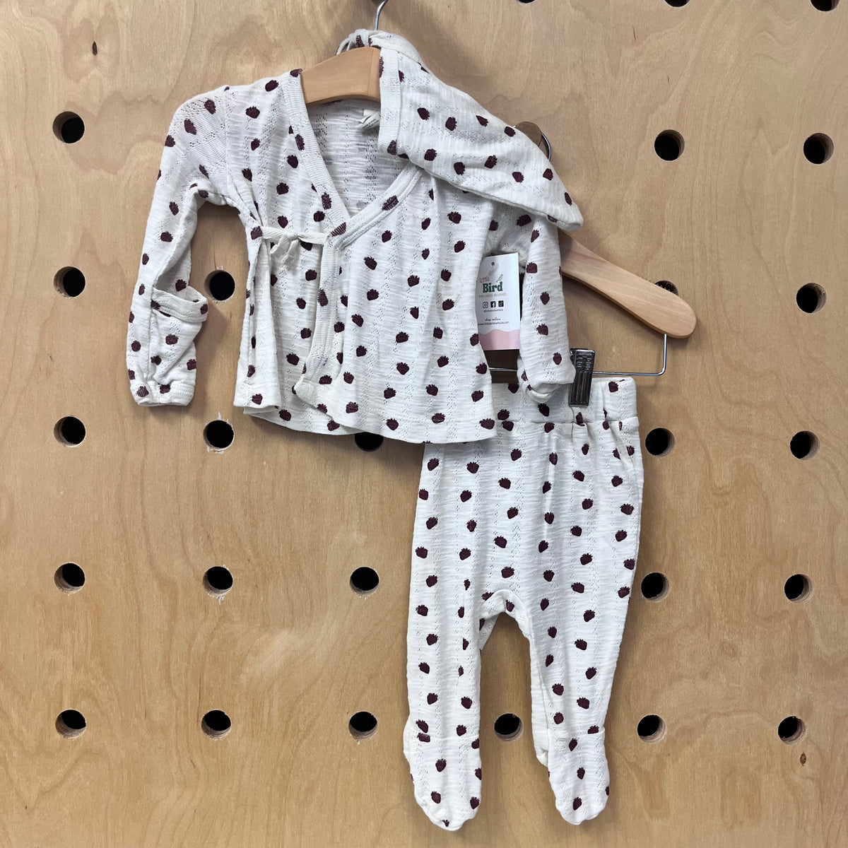 Organic Pointelle Strawberry 3pc. Outfit