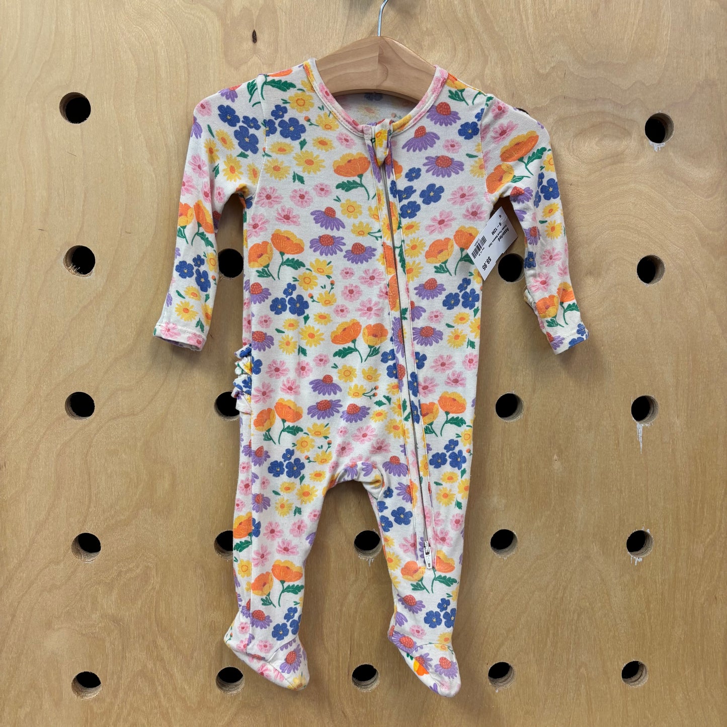 Cream Floral Bamboo Zippy
