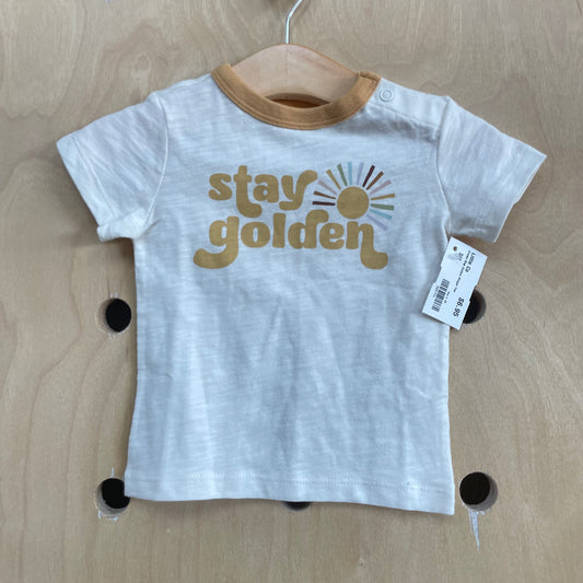 Cream Stay Golden Ringer Tee