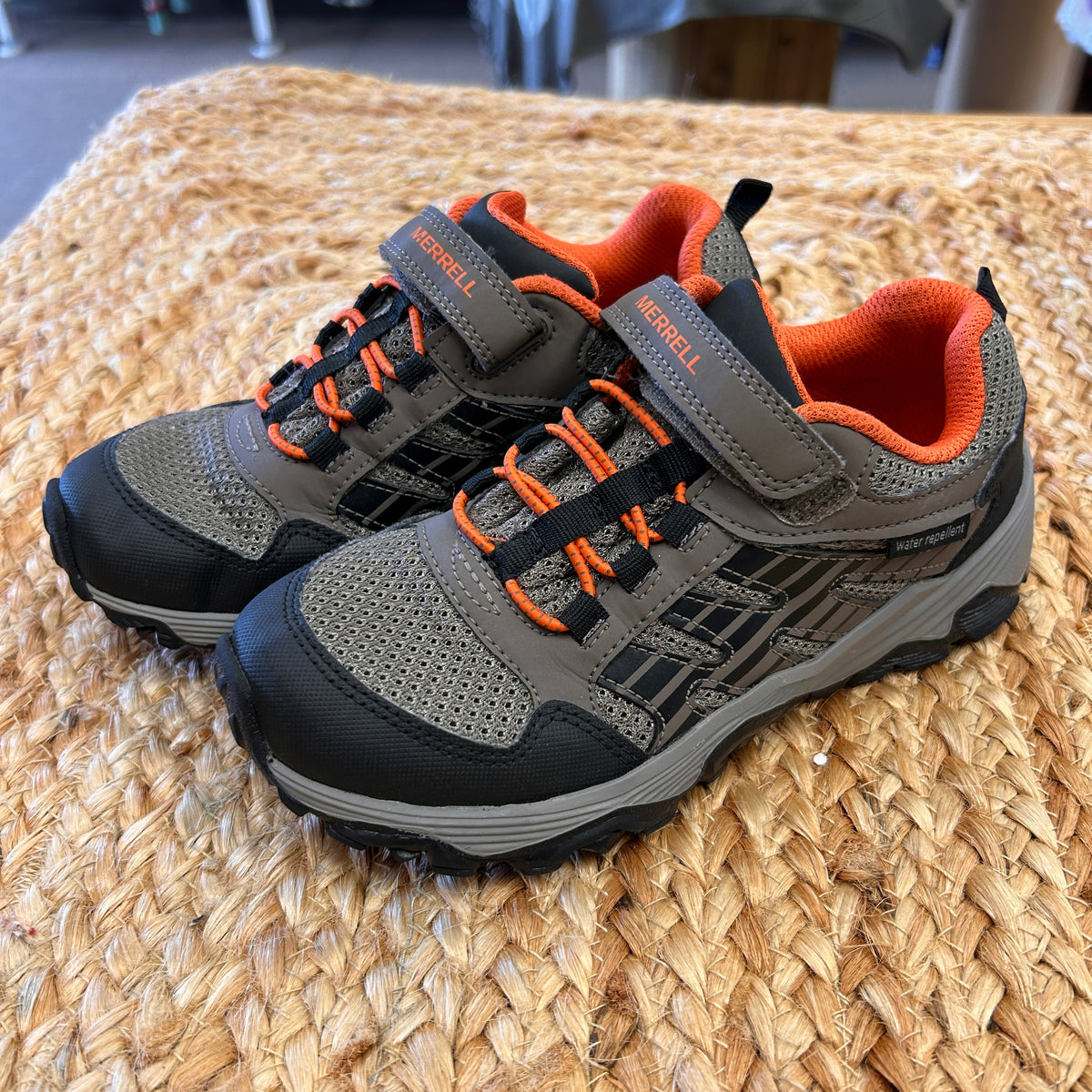 Gray & Orange Low Top Hiking Shoes