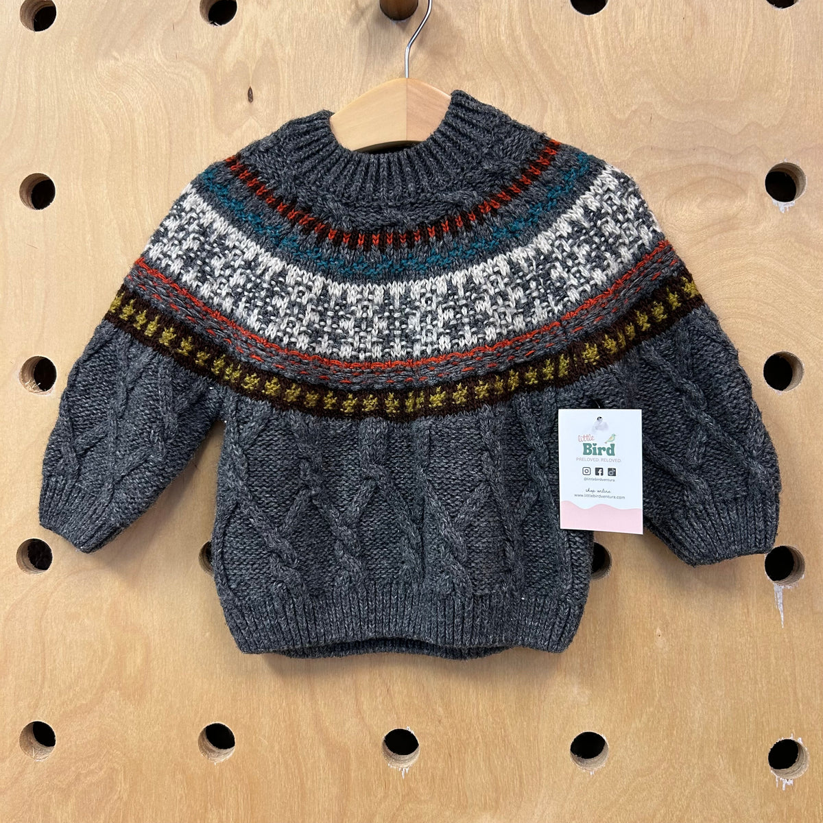 Grey Striped Sweater