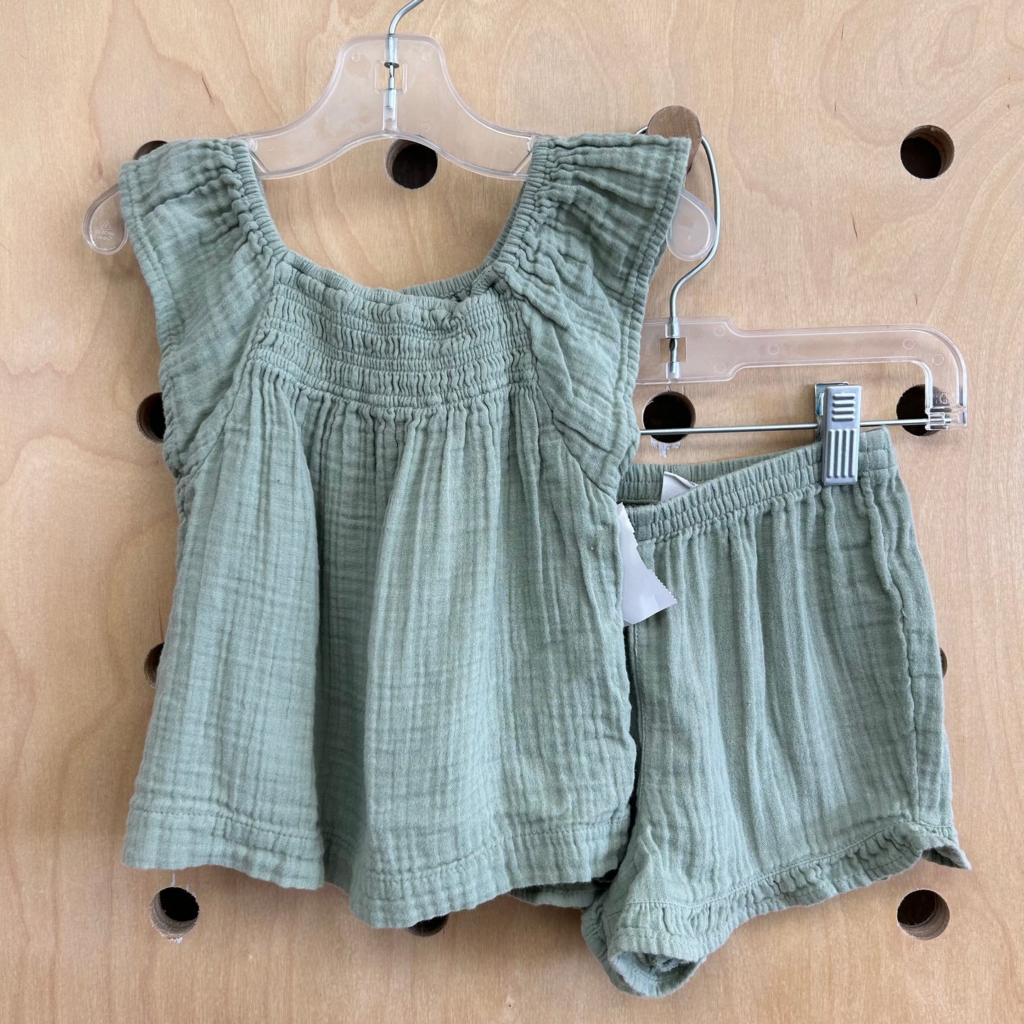 Sage Gauze Top & Shorts Set