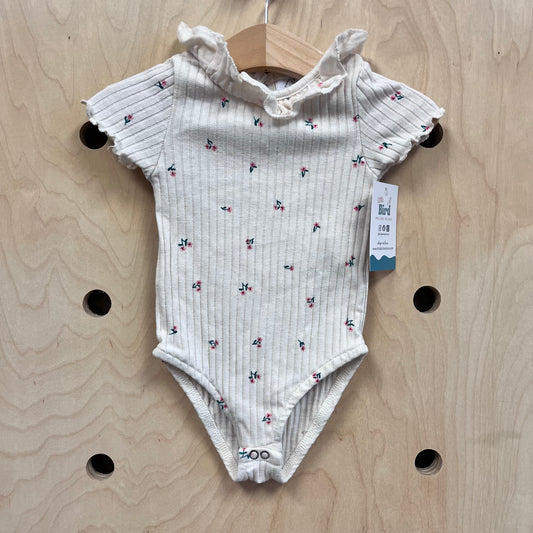 White/Pink Floral Collar Bodysuit
