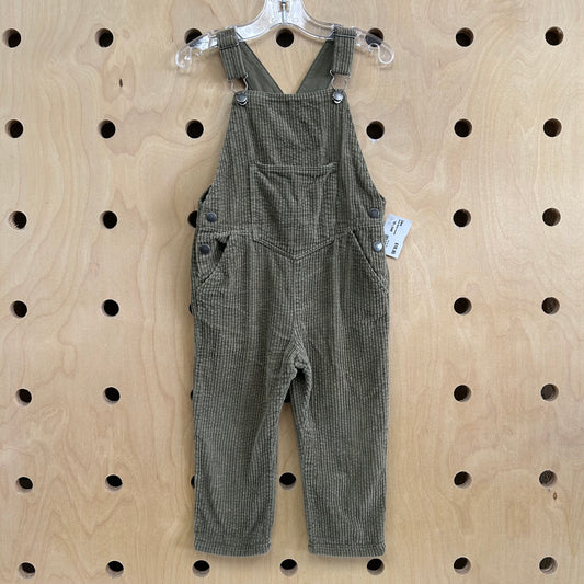 Green Ribbed Overalls