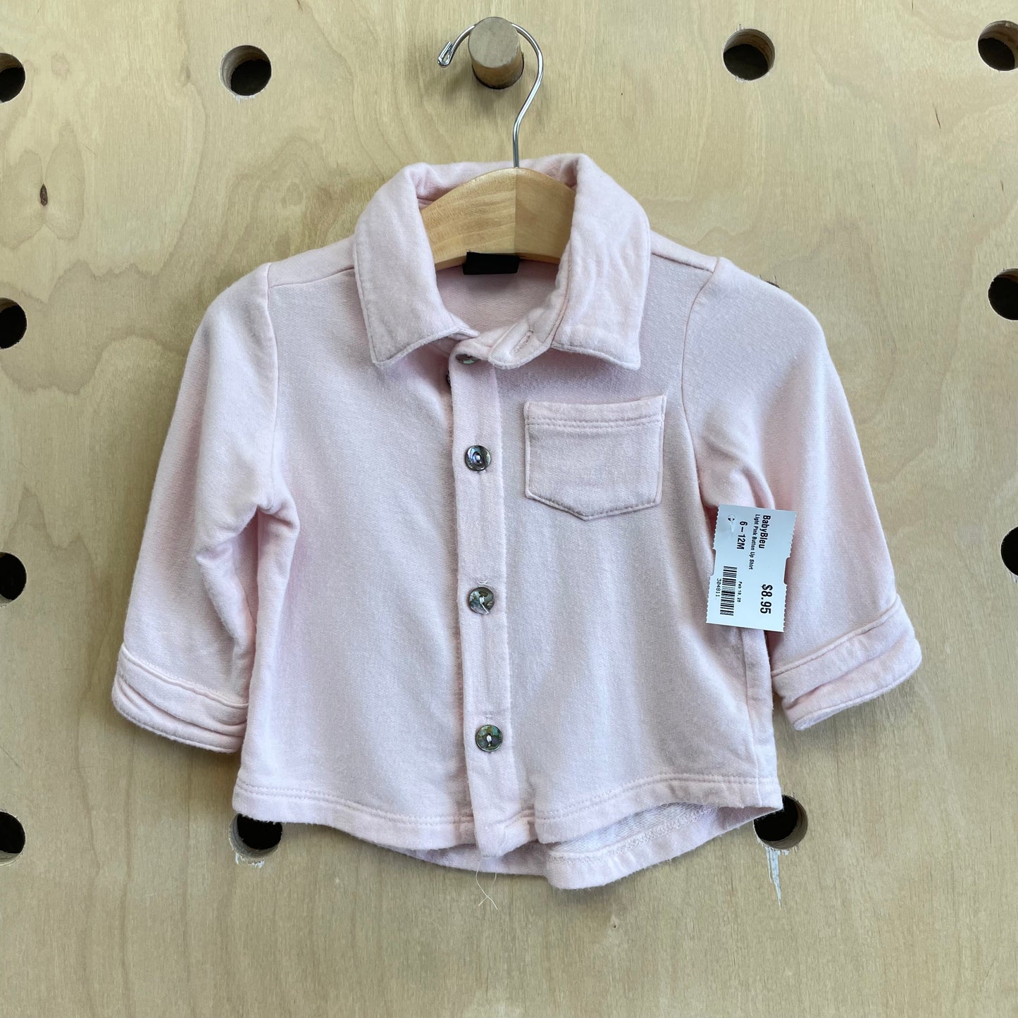 Modal-Blend Light Pink Button Up