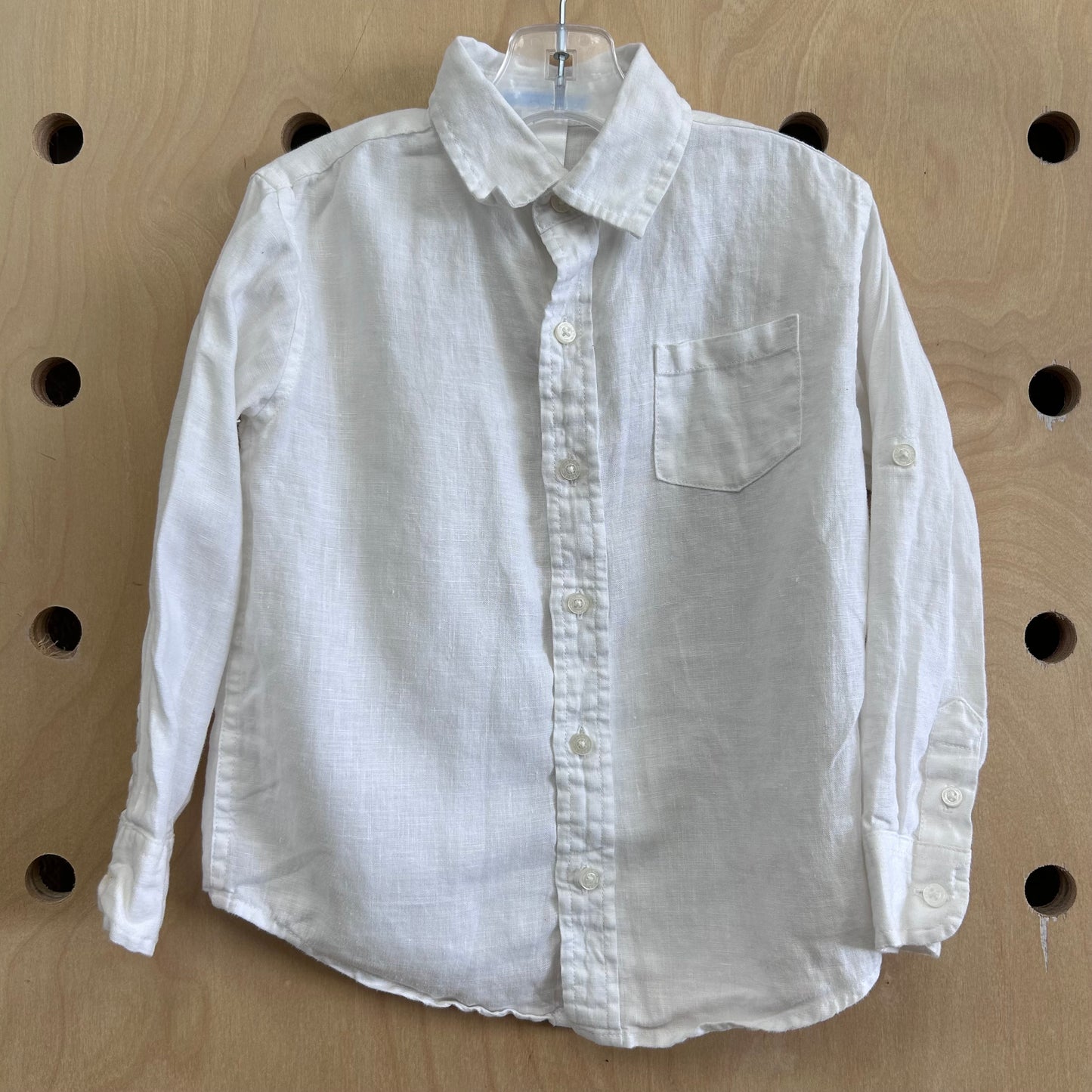 White Linen Button Up Shirt