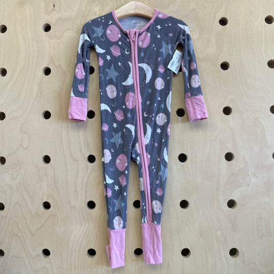 Pink + Grey Moons VIscose Zippy