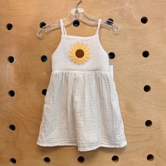 Mixed Materials Sunflower Dress