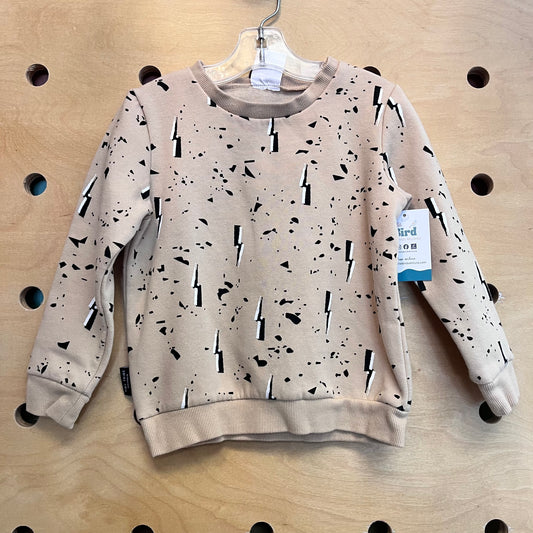 Tan/Black Lightning Bolts Pullover
