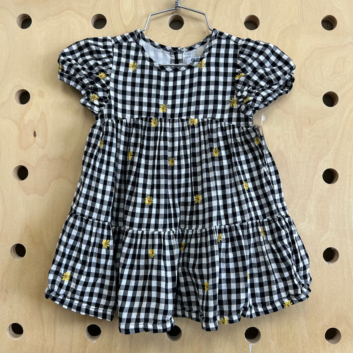 B+W Gingham Floral Dress