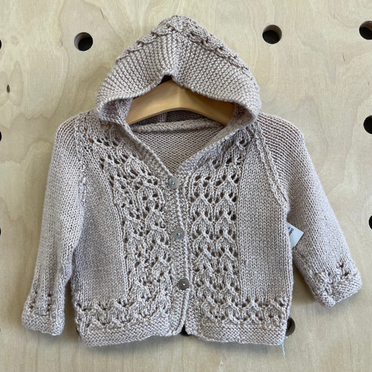 Mixed Knit Hoodie Cardigan