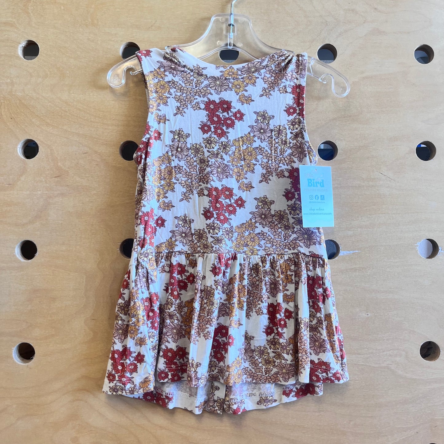 Cream/Orange Floral Bamboo Tank