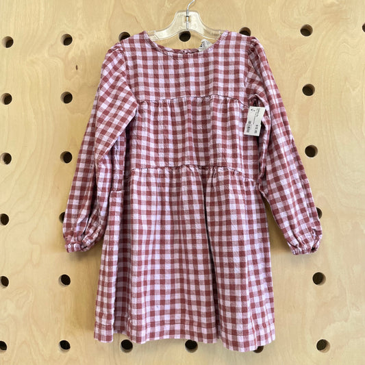 Pink + Brown Checkered Dress