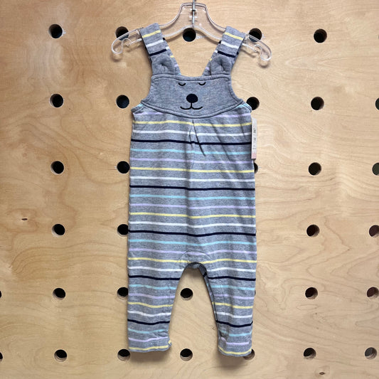 Organic Striped Bear Romper