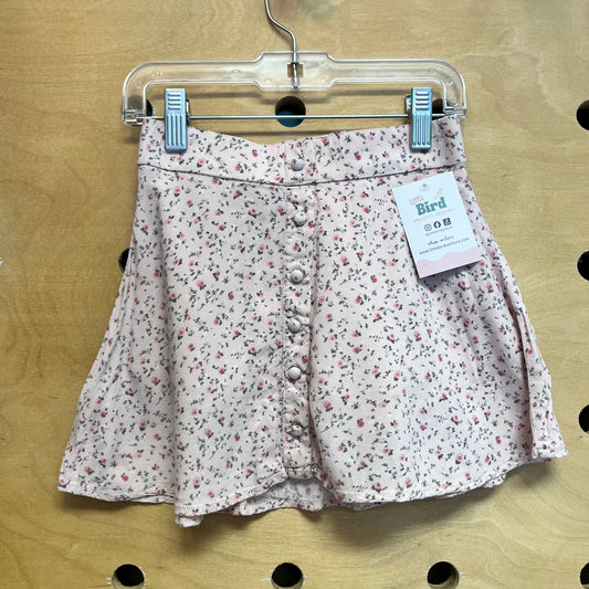 Pink Floral Pull On Skirt