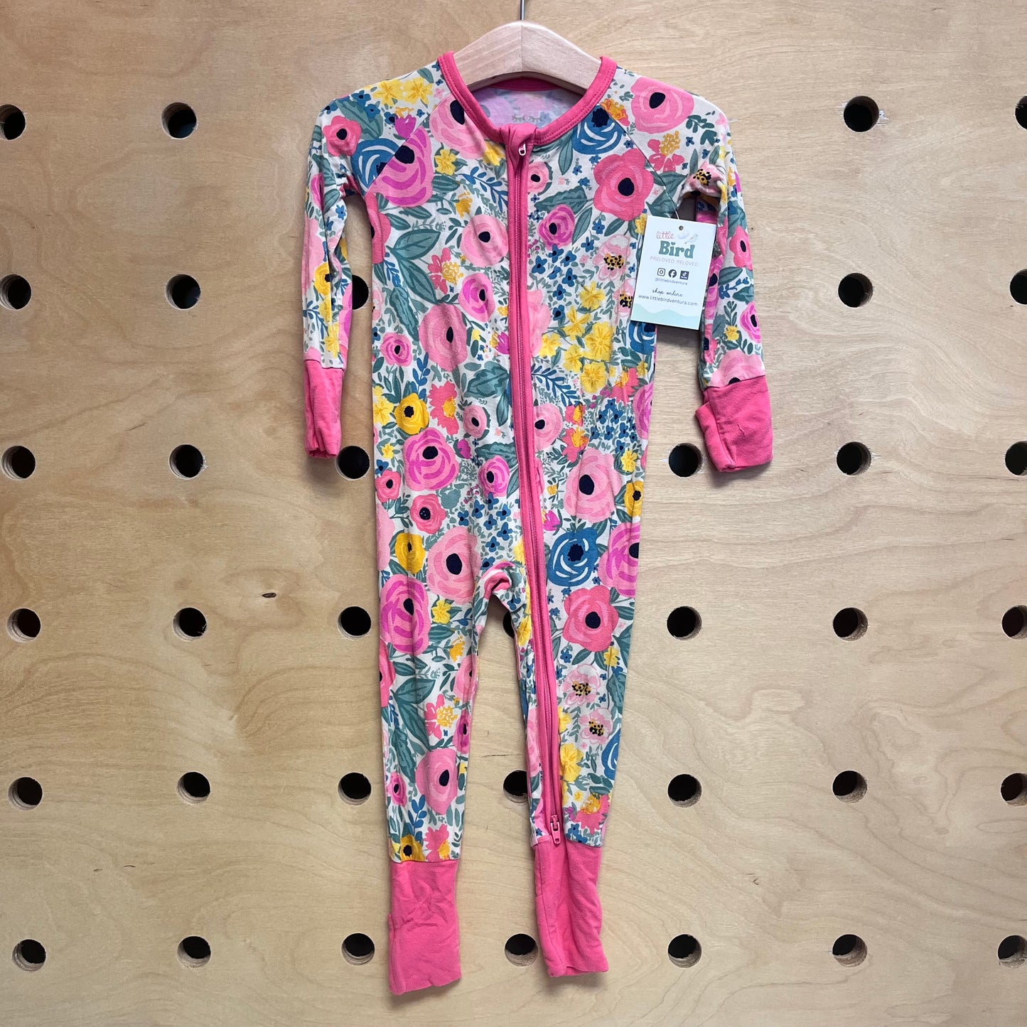 Pink/Multicolor Floral Bamboo Zippy