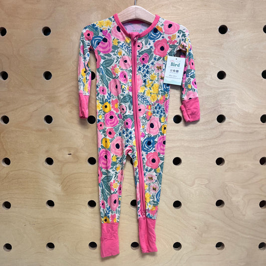 Pink/Multicolor Floral Bamboo Zippy