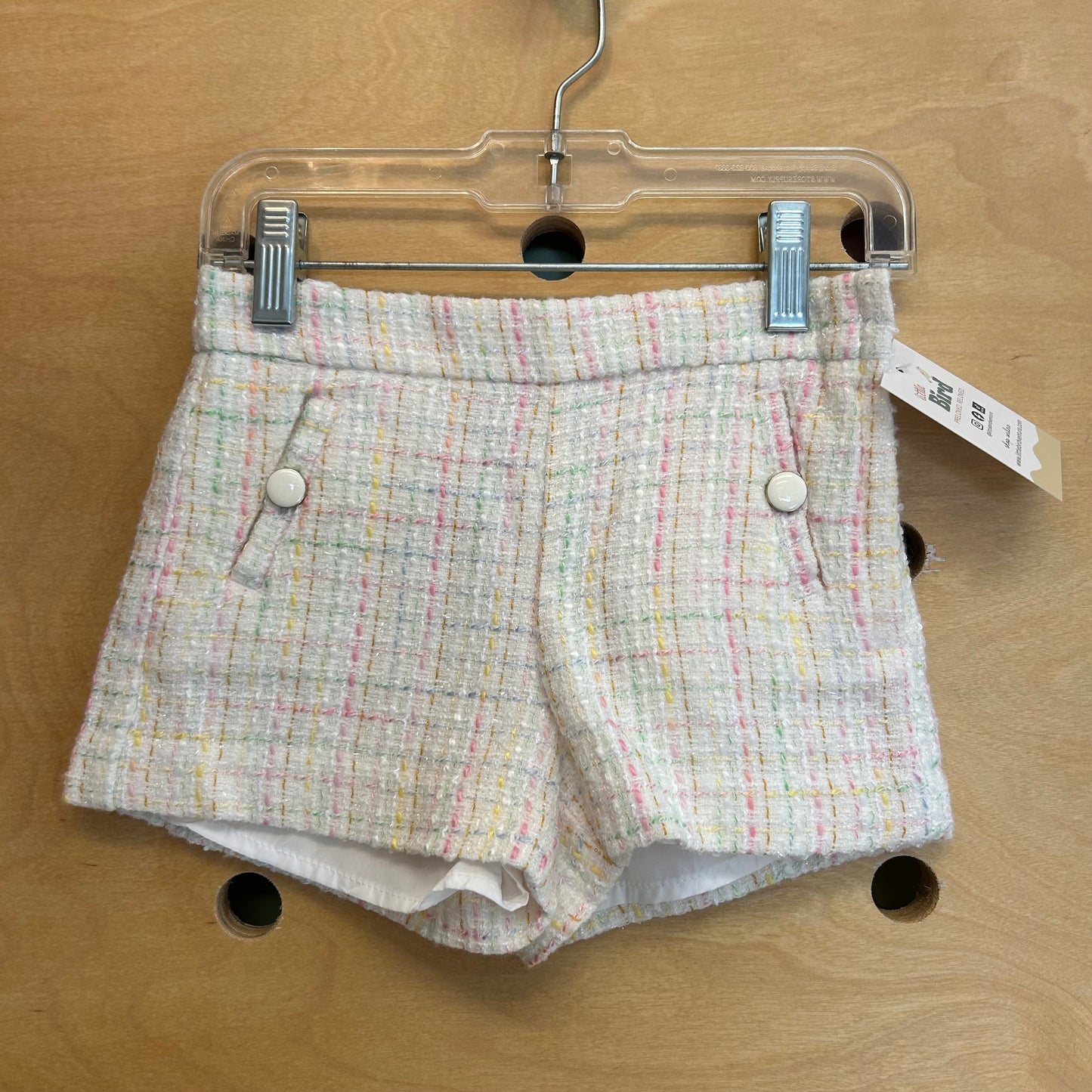 Multicolor Woven Tweed Shorts