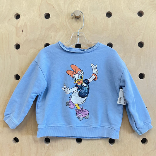 Blue Sequin Daisy Pullover