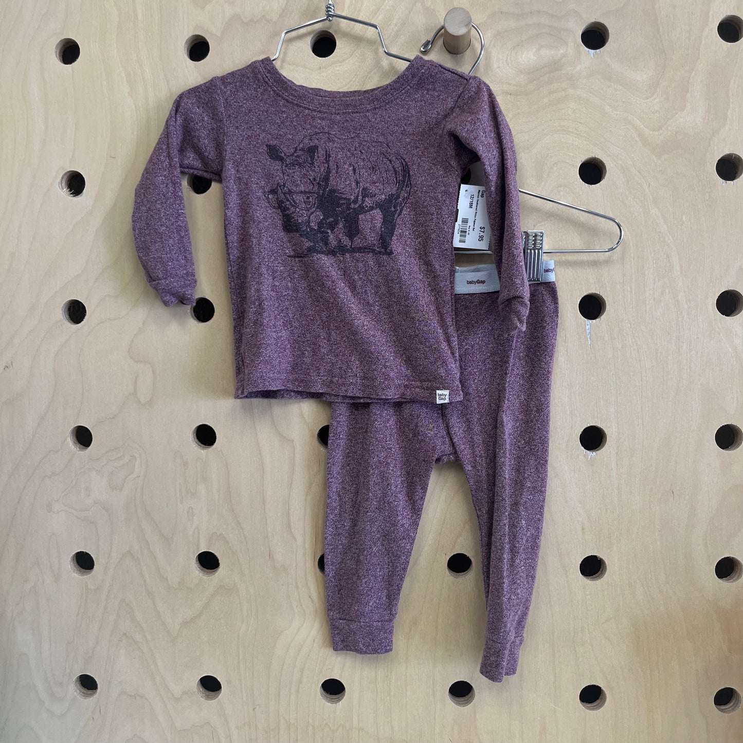 Maroon Heathered Rhino Pajamas