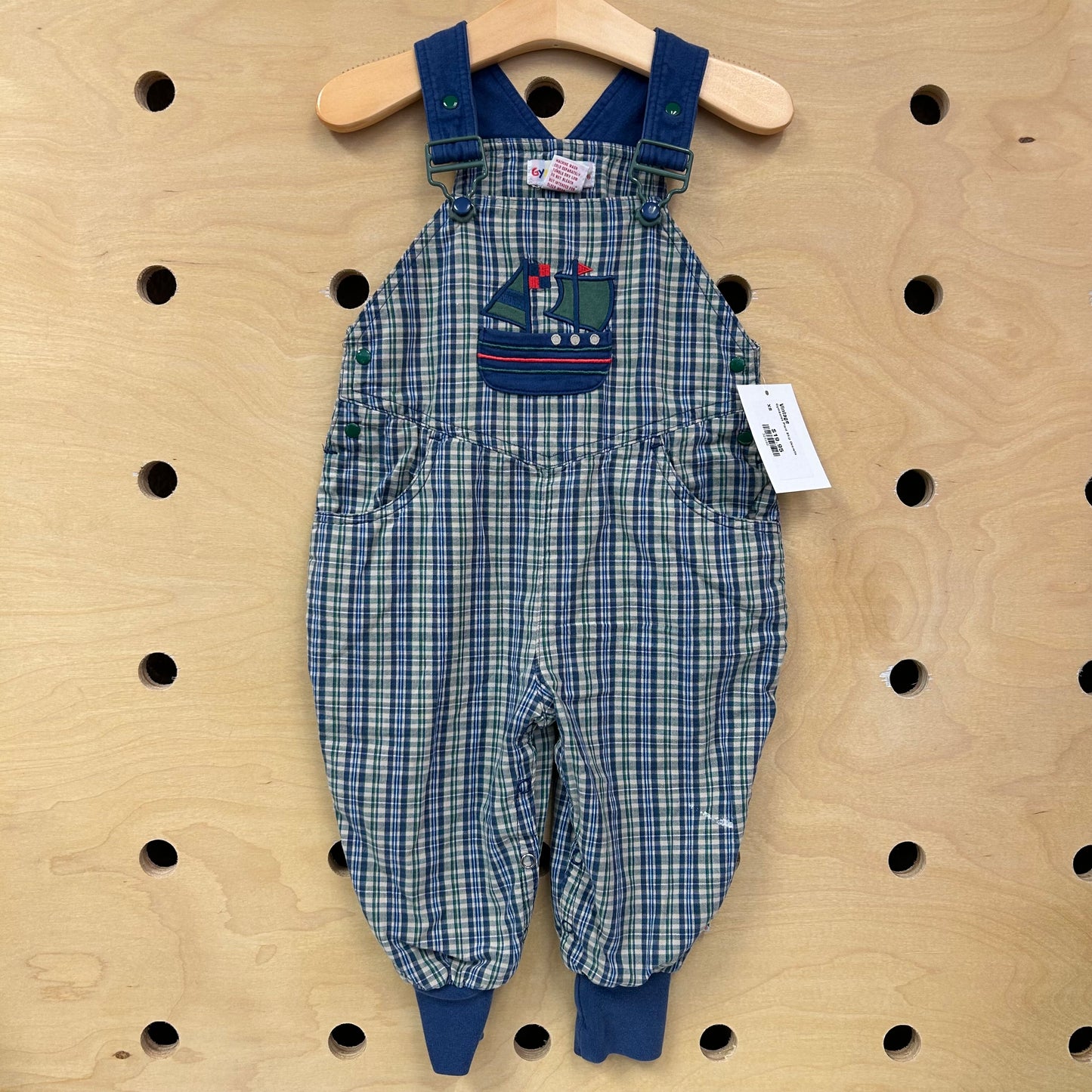 Gymboree Plaid Ship Overalls