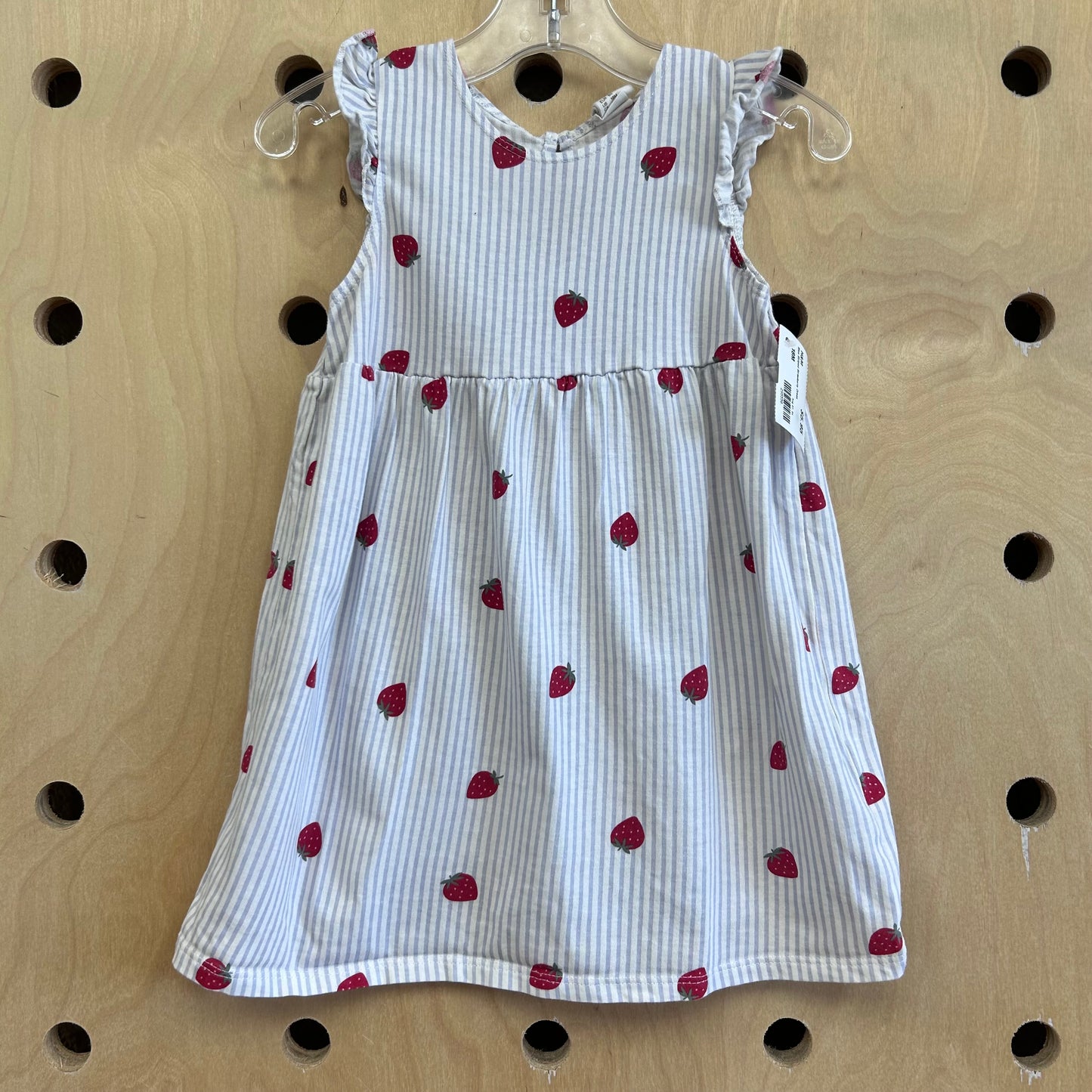 Blue Striped Strawberry Dress