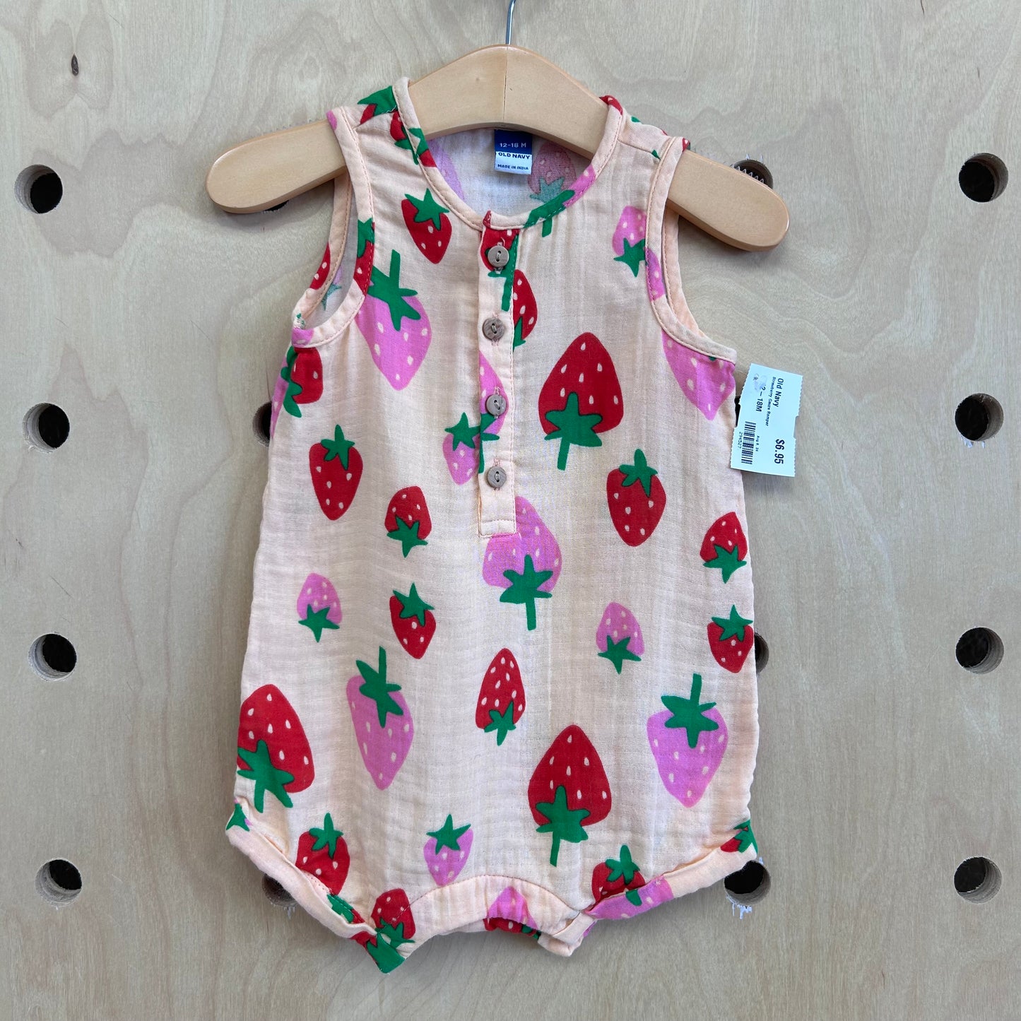 Strawberry Gauze Romper