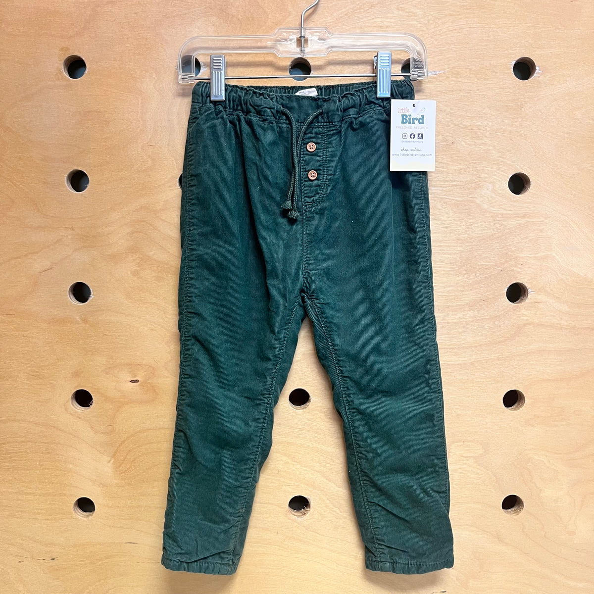 Lined Green Cord Pants