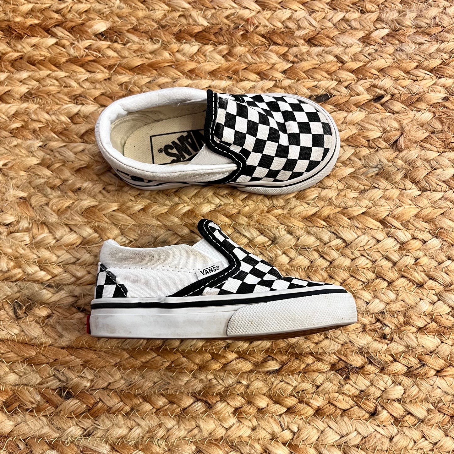 B&W Checkerboard Slip-On Skate Sneakers