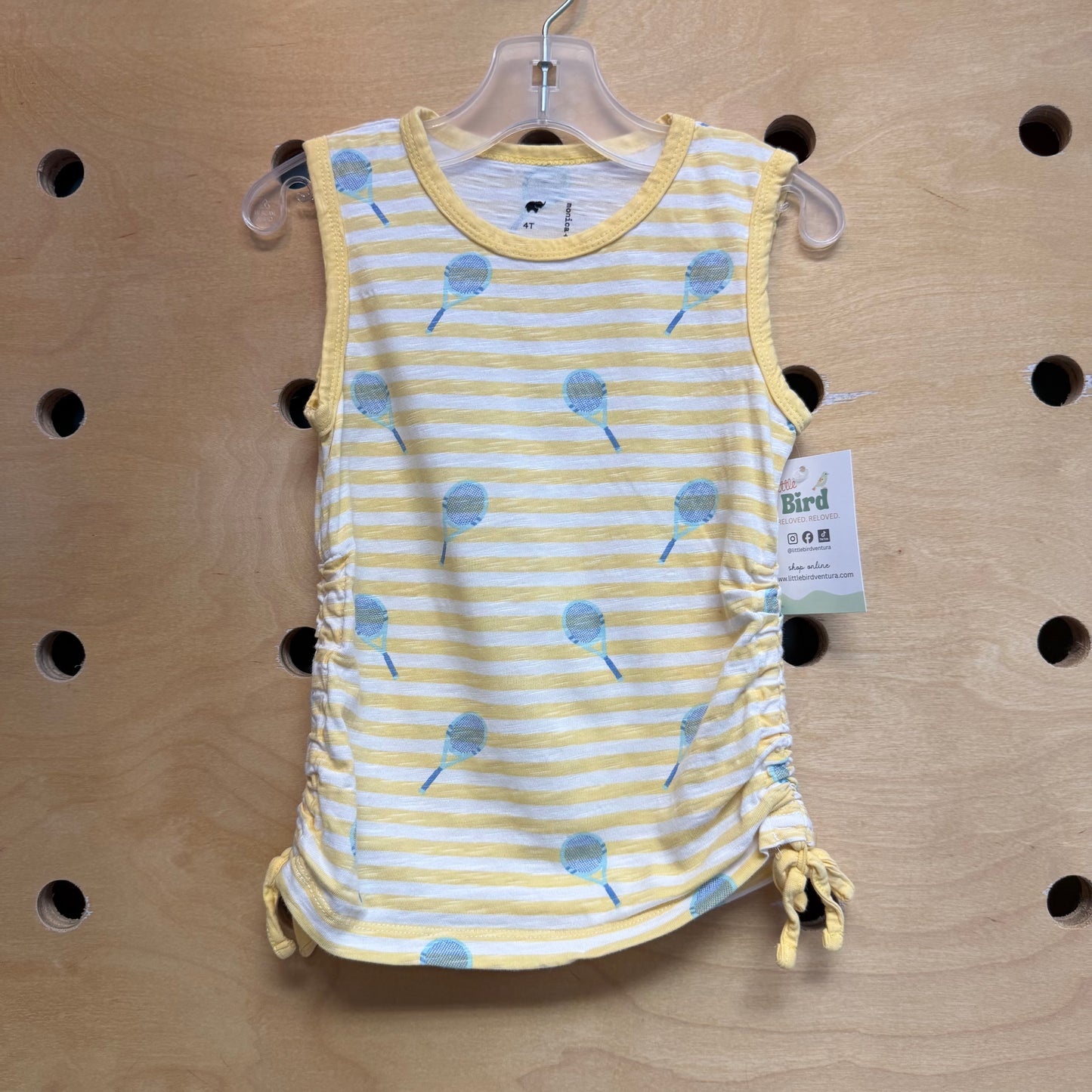 Yellow Striped Organic Tennis Tank