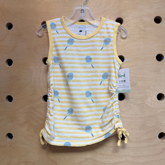 Yellow Striped Organic Tennis Tank