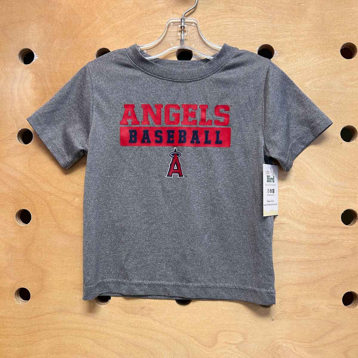 Grey Angels Baseball Tee