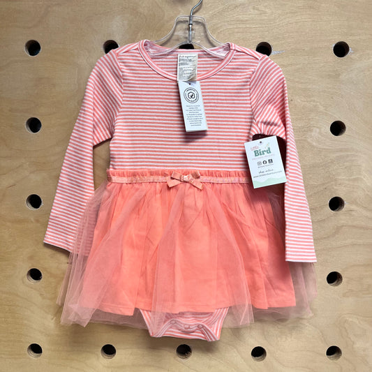 Orange/White Striped Tulle Dress NEW!